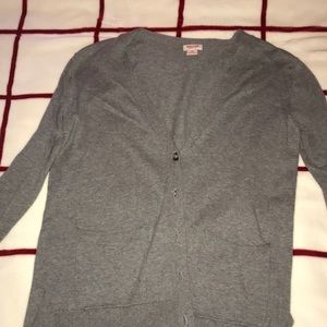grey cardigan